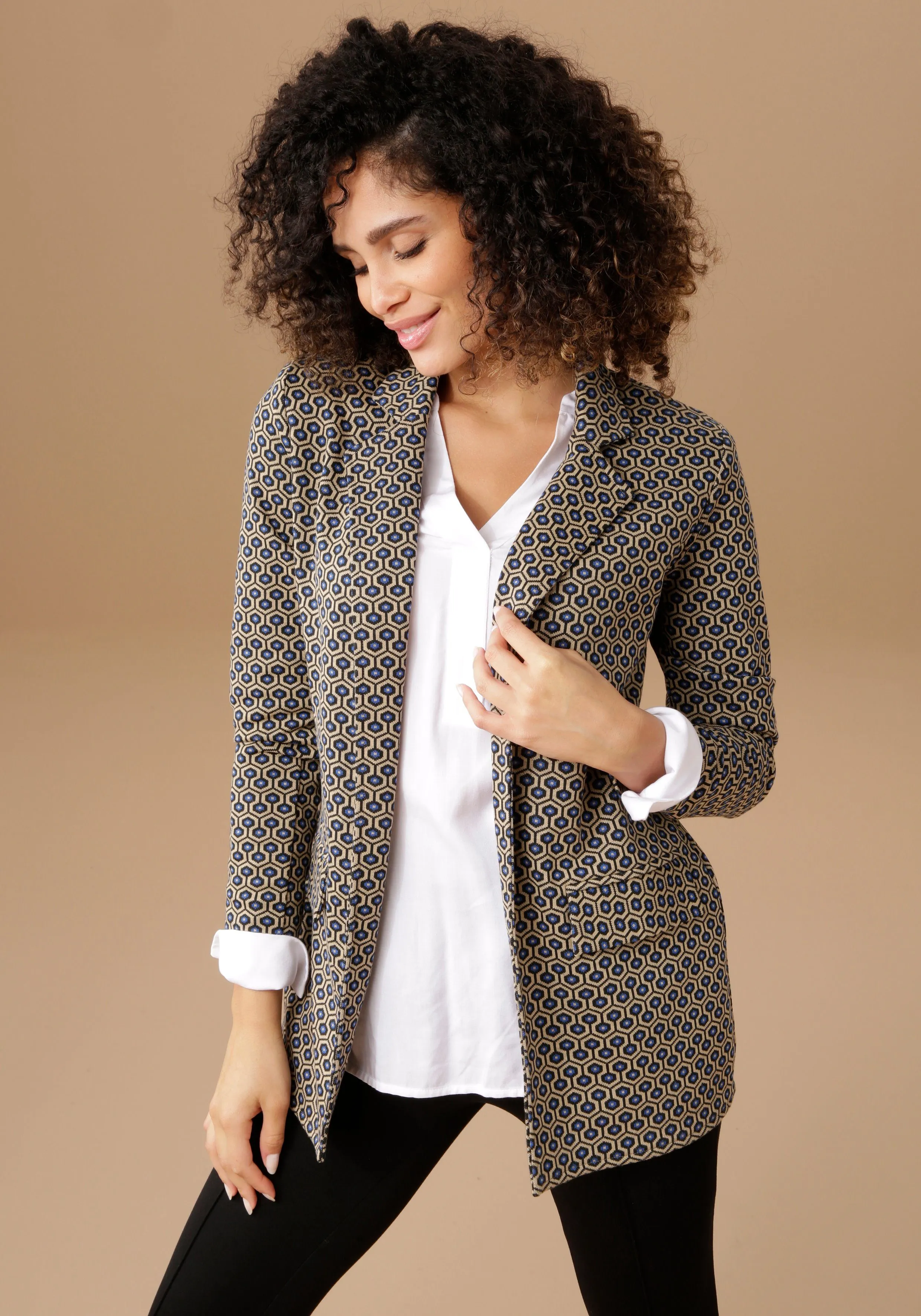 Aniston SELECTED Lange blazer met schoudervullingen