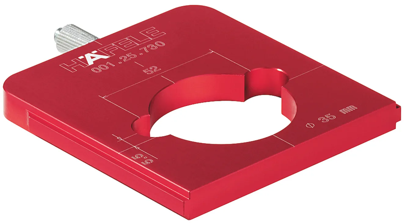 Boorinzetstuk, Häfele Red Jig, voor verbinders en rasterboorgaten