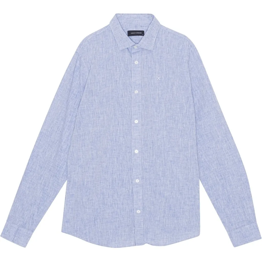 Clean Cut Copenhagen jamie cotton linen shirt blauw