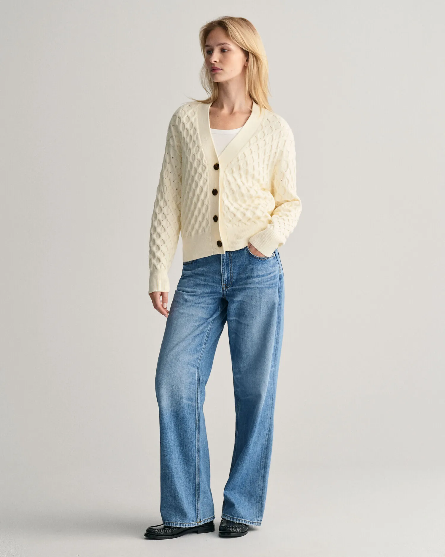 Gebreid vest met textuur