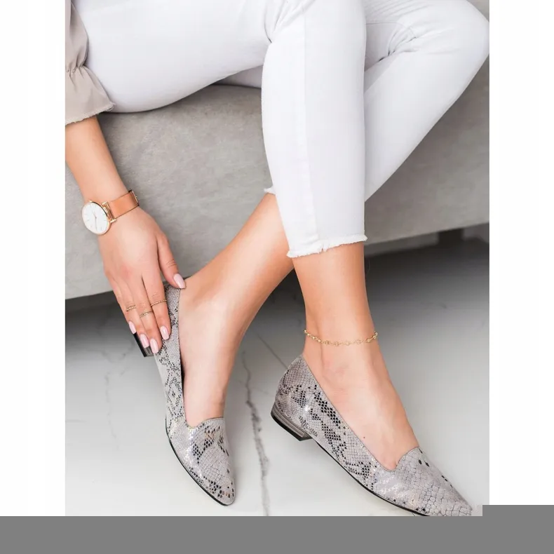Goodin Ballerina met slangenprint grijs