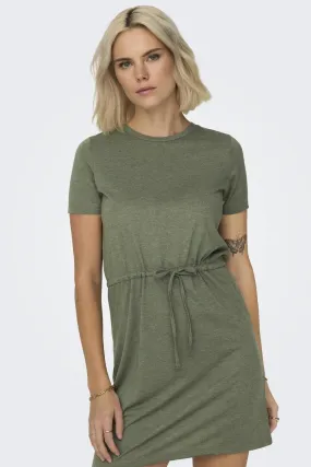 JDYDALILA S/S STRING DRESS JRS NOOS 15315081 Deep Lichen Gre/MELANGE