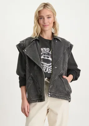 Loulou Denim Gilet Slate Grey Wash