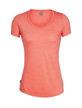 T-Shirt Icebreaker Women Sphere SS Scoop Ember Snow Stripe